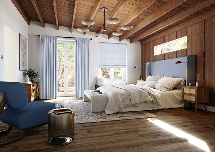 Lace Stripes, Vintage Blue - Made to Measure Curtains - Image 7